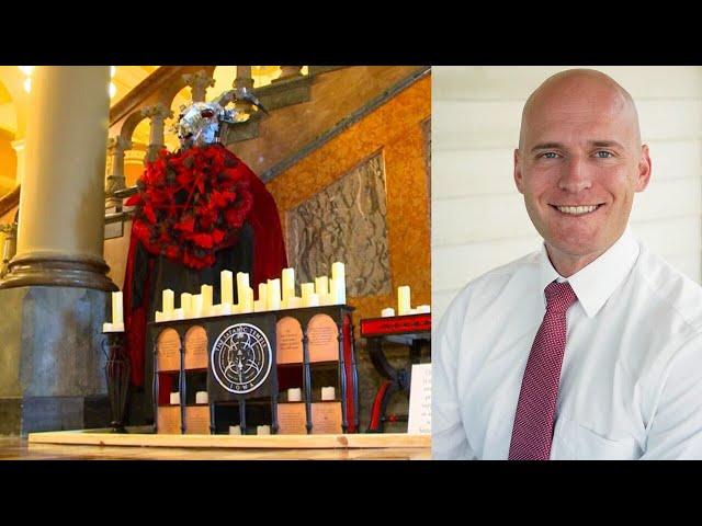 Michael Cassidy arrested after damaging Satanic display ‘beyond repair’