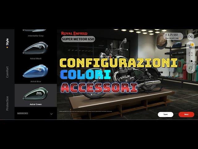 ROYAL ENFIELD SUPERMETEOR 650 CONFIGURAZIONI, COLORI, ACCESSORI