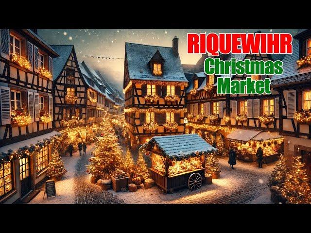 Riquewihr Walking Tour 4K - Best Christmas Village in France?