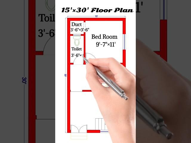 15*30 floor plan सबसे अच्छा #homedesign #shorts #houseplan #floorplan