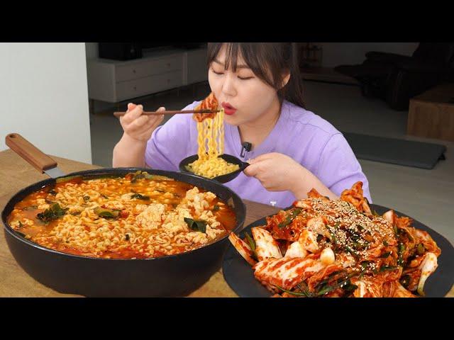 MukbangIf soft tofu is added to Jin Jjambbong? Home-made Kimchi of simple recipe