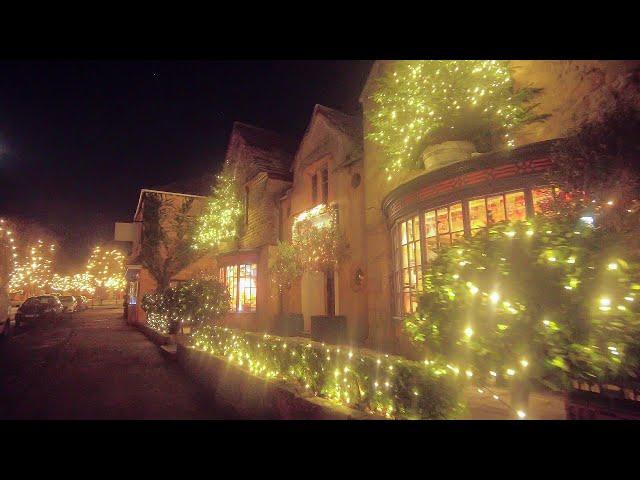 Christmas lights in the Cotswold Village of Broadway