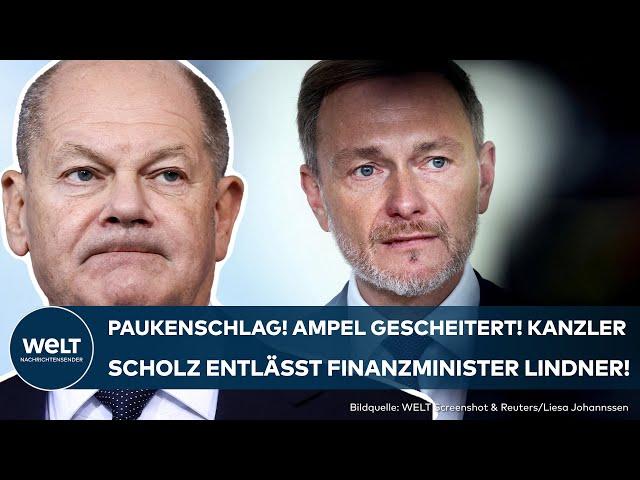 DEUTSCHLAND: Paukenschlag! Ampel gescheitert! Kanzler Olaf Scholz entlässt Finanzminister Lindner!