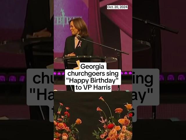 Georgia churchgoers sing 'Happy Birthday' to VP Harris