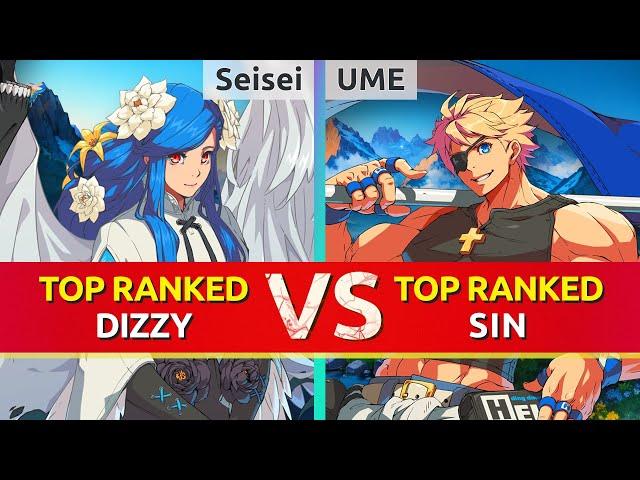 GGST ▰ Seisei (TOP Ranked Dizzy) vs UME (TOP Ranked Sin). High Level Gameplay