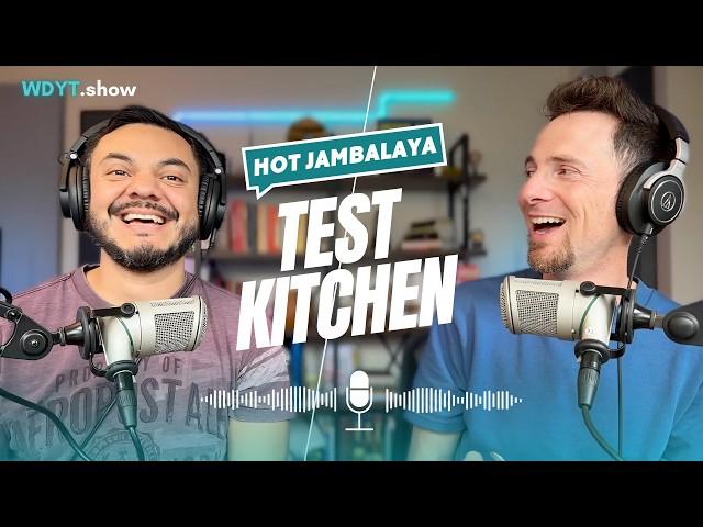 WDYT?! Test Kitchen | HOT Jambalaya! #podcast #foodtasting #nostalgia