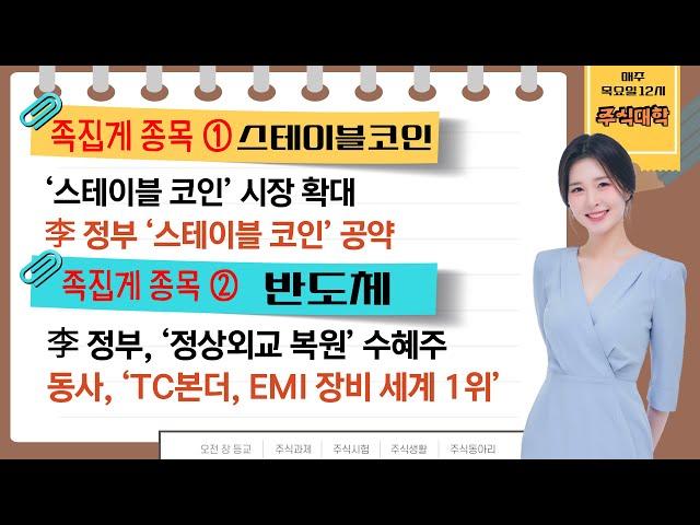 테마주 족집게 강의! 스테이블코인 + 반도체 족집게 종목 2개! 자세한 매매전략까지! [250619 종목 ! 투자의 맛 (주식대학)]