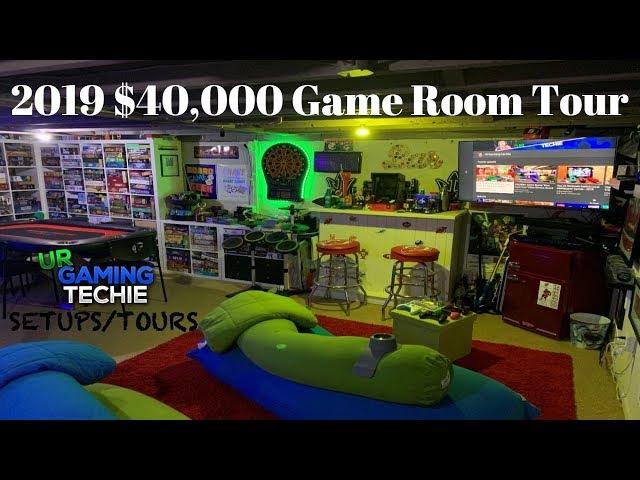 $40,000+ Game Room/ Man Cave Tour Video Games, Board Games, Movie Theater + More