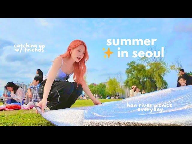 summer days in seoul  cafe dates, haebangchon, han river picnics  skin treatments 