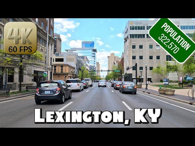 Driving Around Downtown Lexington, KY and University of Kentucky in 4k Video