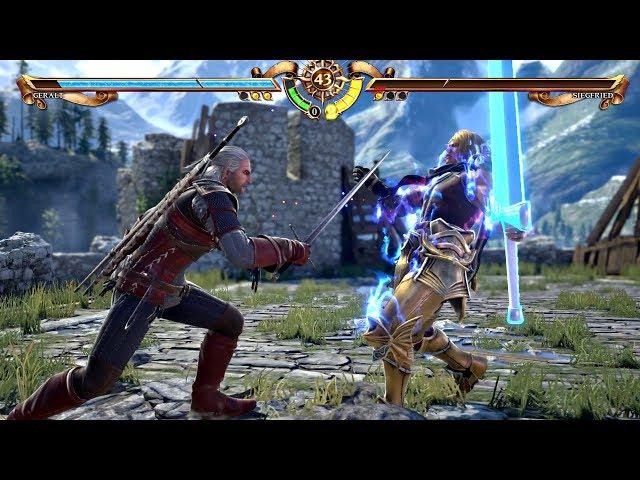 SOULCALIBUR 6 - Geralt of Rivia vs Siegfried & Epic Finish KAER MORHEN Stage (1080p 60fps) PS4 Pro