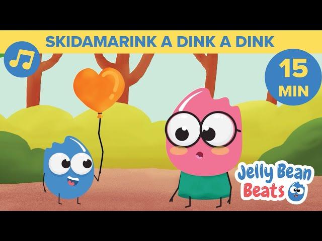 🩷 Skidamarink A Dink A Dink & MORE Children's Songs! | 15 MIN | Songs for Kids  Jelly Bean Beats