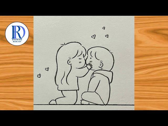 Couple drawing easy tutorial | Drawing for beginners | @DrawingRanjay