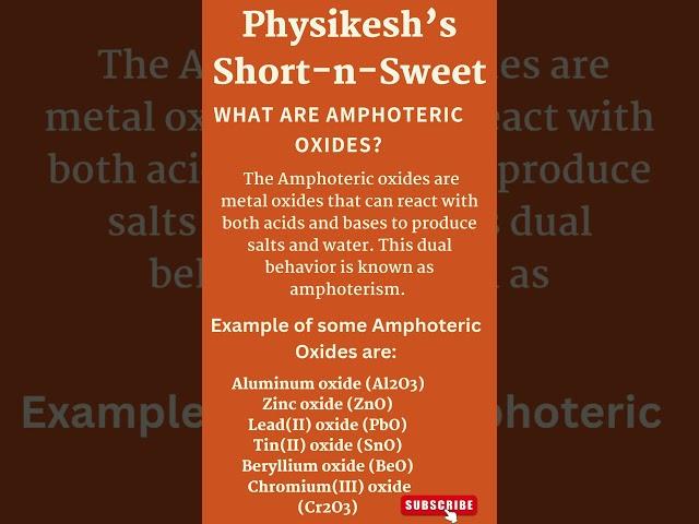 Amphoteric Oxides#chemistry#class10#physikesh#education#scienceclass10#trending