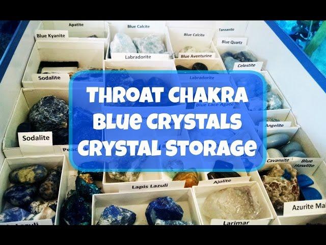 Throat Chakra with Affirmations- Blue Crystals (Crystal Storage)