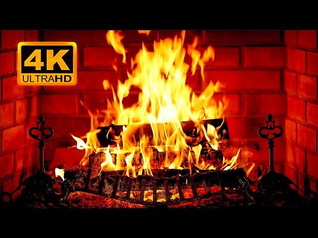  Cozy Fireplace 4K (12 HOURS). Fireplace with Crackling Fire Sounds. Crackling Fireplace 4K