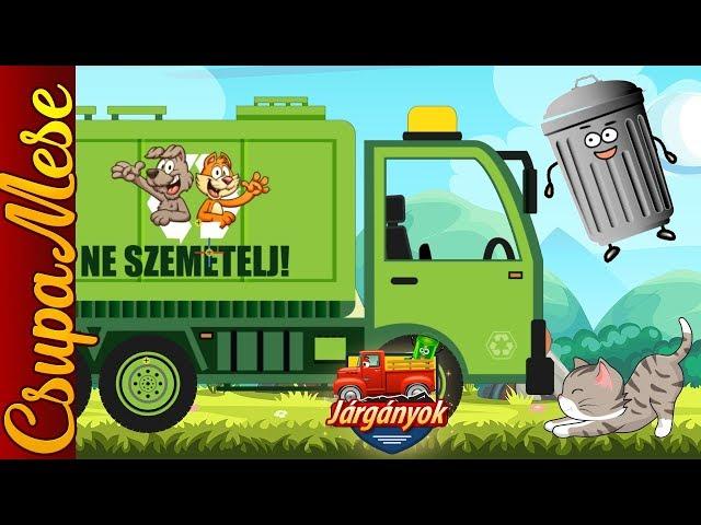 Vehicles: The story of the small garbage truck  Fairy tale for children.