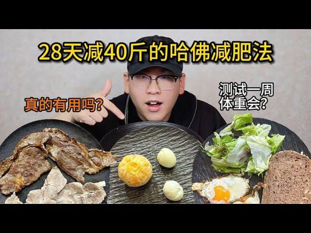 测试28天减40斤的哈佛减肥食谱！真的有用吗？一礼拜掉了这么多？