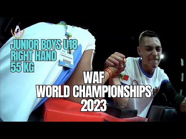 2023 WAF 55 KG RIGHT HAND JUNIOR BOYS U18 ALL MATCHES