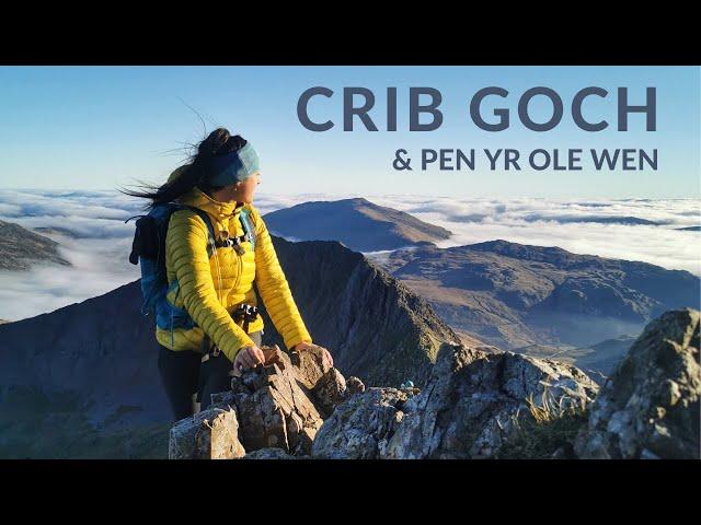 CRIB GOCH (with cloud inversion) and Pen Yr Ole Wen Solo Hike - SNOWDONIA