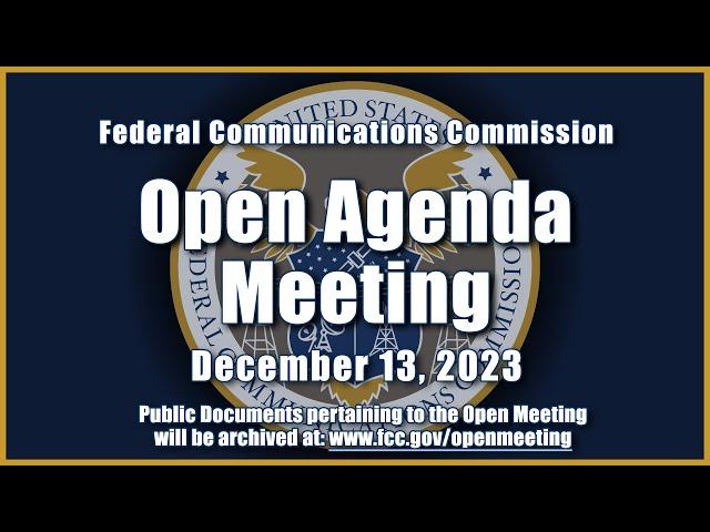 Open Commission Meeting - December 2023