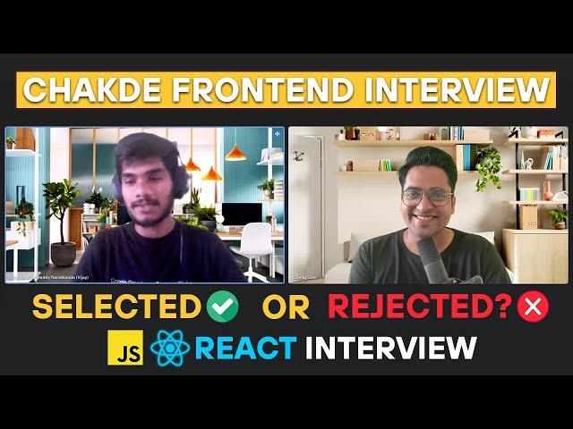 React JS Freshers Interview  | Chakde Frontend Interviews EP - 15