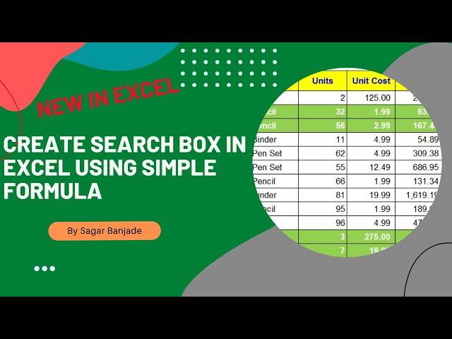 How to create search box in excel | Search box in excel | Advanced Excel