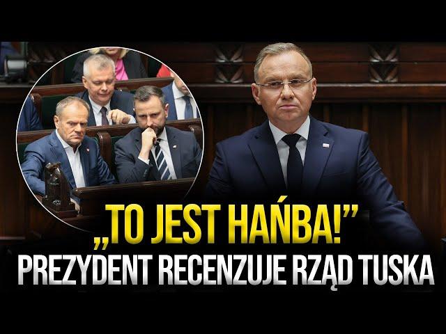 "To jest HAŃBA!" Prezydent Andrzej Duda recenzuje rząd Tuska || Kanał Polityczny