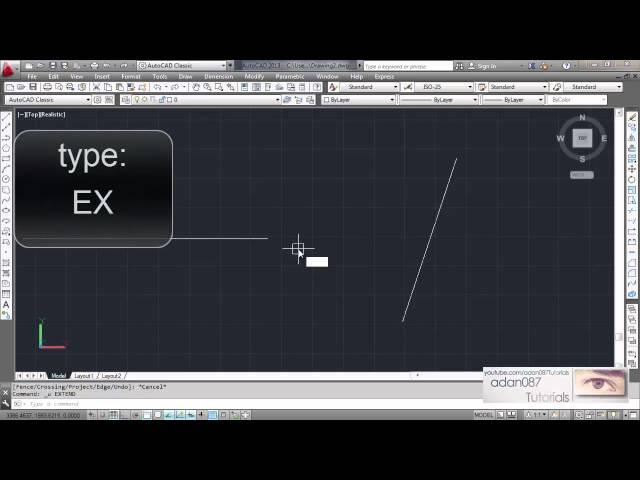 AutoCAD extend line