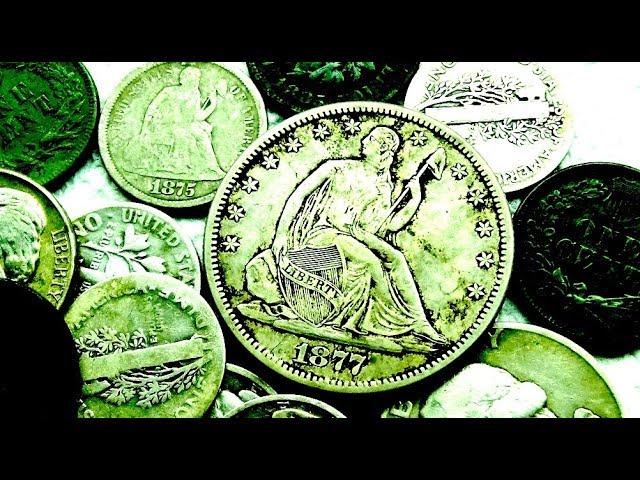 Actual American Treasure FOUND Metal Detecting an Old House! Seated Silver Coins Galore! Epic Hunt