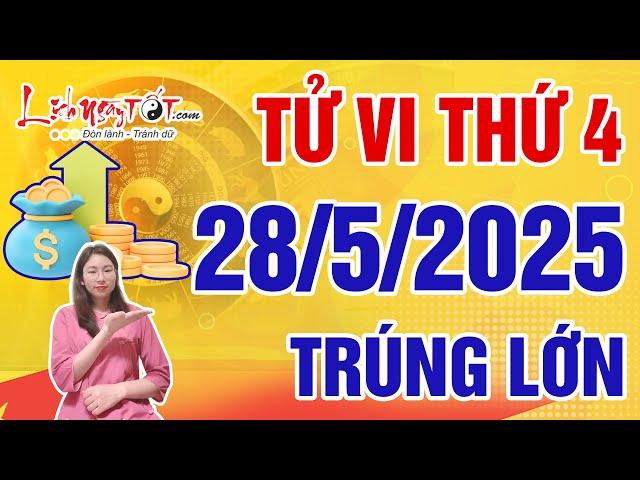 Tử Vi Hàng Ngày 28/5/2025 Thứ 4 Dự Đoán Con Giáp Dễ Trúng Lộc Lớn Làm Đâu Thắng Đó Tiền Tăng Vọt