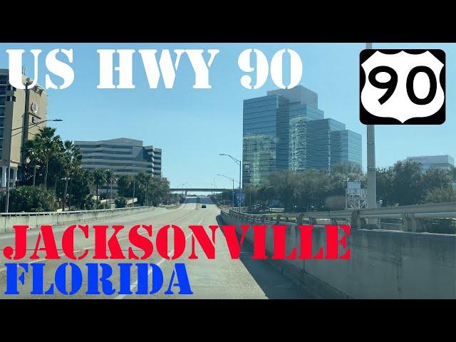 US 90 East - Downtown Jacksonville to Beaches - Florida - 4K Highway Drive