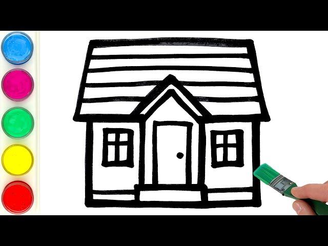 House Drawing, Painting and Coloring for Kids & Toddlers | Learn to Draw Together