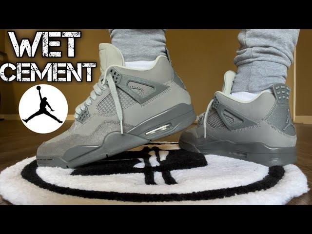 JORDAN 4 WET CEMENT On Feet/Review (Best On Foot Look)