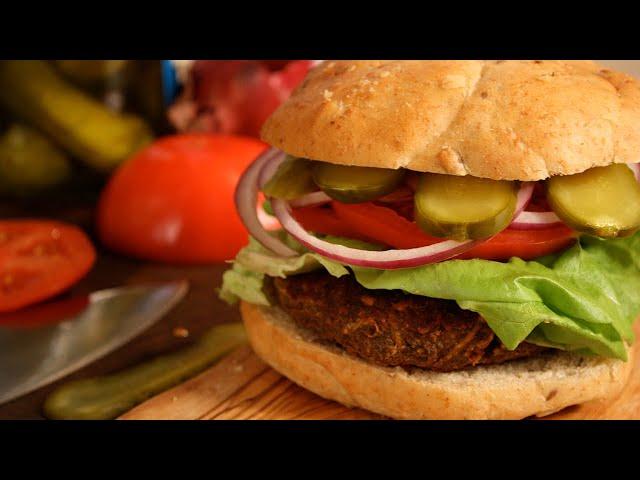 Vegan Lentil Burgers with the Works