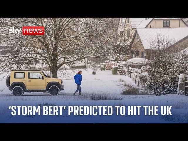 Storm Bert predicted to bring snow, rain and 70mph winds to UK at weekend