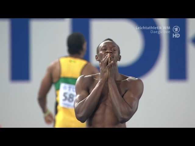 100 m  Männer FINALE Daegu 2011 ; Usain Bolt Fehlstart