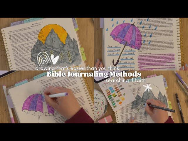 Bible Journaling Methods | Drawing | Easy to follow along