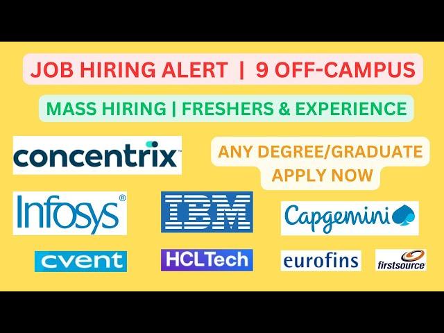 Top 9 Off-Campus Job Openings for Freshers & Experienced Engineers