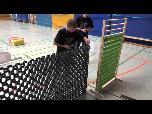 Building Day 2 - Falling into Past - A Journey around the World  - 128,000 Dominoes