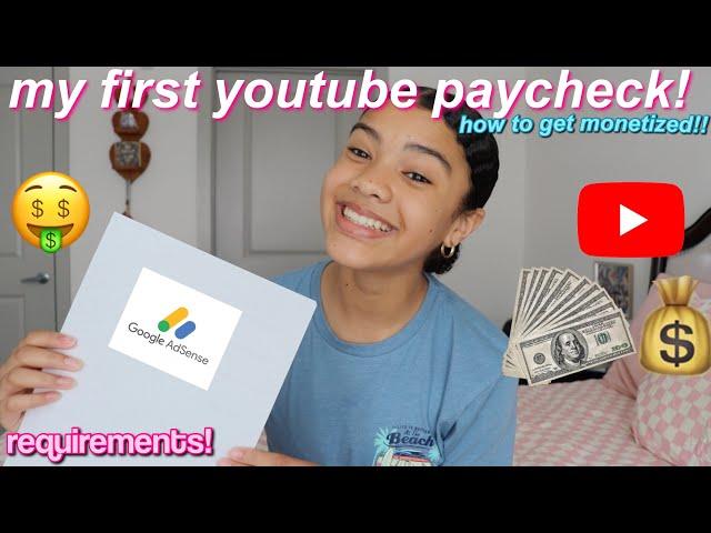 My First YouTube PAYCHECK! How to get monetized in 2023 + how much I made