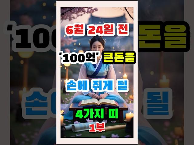 6월24일전 100억 큰돈을 손에 쥐게 될 4가지 띠 1부 (2부는 다음영상)