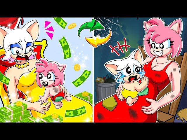 Rich Rouge Family vs Poor AMY Family – What HAPPEN To Their Baby?! | Sonic The Hedgehog 3 Animation