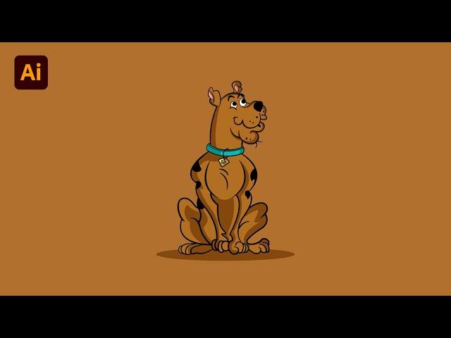 Adobe Illustrator Tutorial: Draw Beautiful Scooby Doo Character from Sketch | Hiru Designs