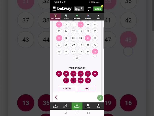 how to pair numbers with Betway