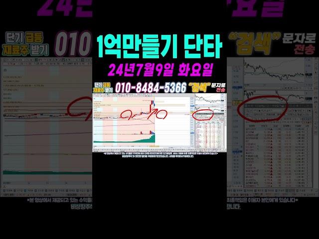 $$ 7월9일 누구나이 100만원으로 1억만들기 단타1 $$ 여러분 부자되세요!#단타 #주식단타 #주식단타검색식 #주식단타기법 #주식단타노하우#주식추천#바이든 #트럼프 #윤석열