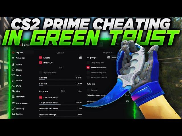 CS2 Legit Cheating in GREEN TRUST factor lobbies (Memesense CS2 Cheating)