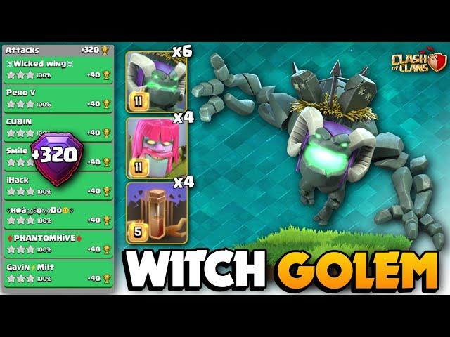 +320 EASILY Get 3 Stars  MASS WITCH GOLEM Attack  TH16 Attack Strategy  Clash Of Clans