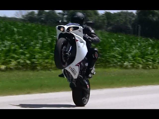 Crossplane YZF-R1 and Yamaha FZ1 Clutch Wheelie Practice Compilation Full HD 1080p