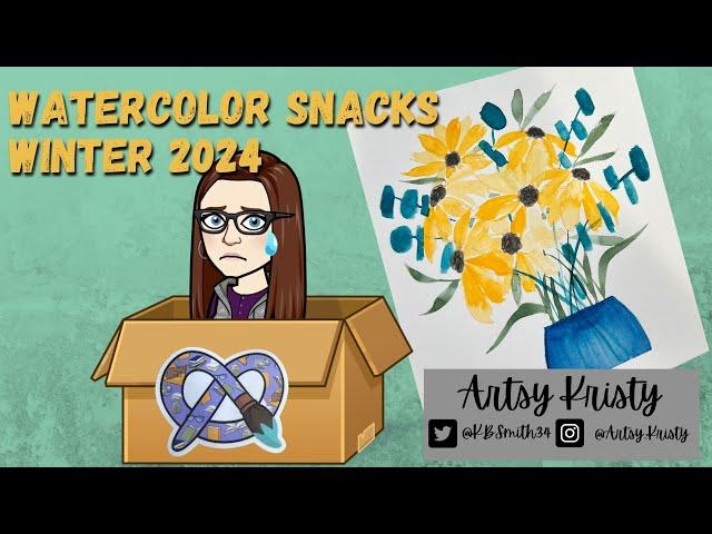 Winter 2024 Watercolor Snacks Unboxing and Art